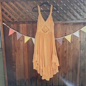 Free People Orange MIDI dress